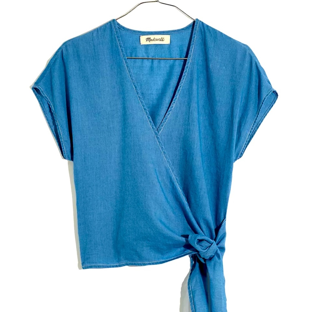 MADEWELL denim wrap top
